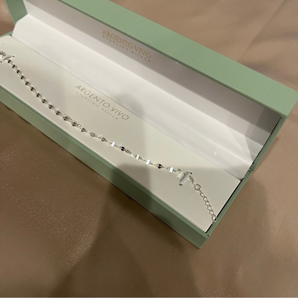 Argento Vivo Sterling Silver Disc Line Bracelet 7” NWB Dainty & Lightweight - Picture 2 of 10
